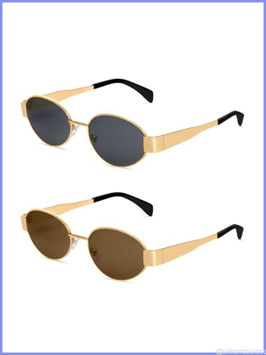 Accessories - Retro Oval Sunglasses UV400 Metal Frame Unisex Designer Shades